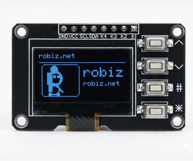 0.96 128x64 Oled Lcd Blue With Buttons