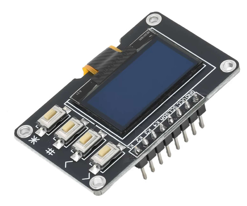 0.96 128x64 Oled Lcd Blue With Buttons