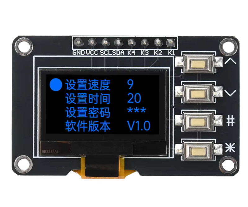 0.96 128x64 Oled Lcd Blue With Buttons