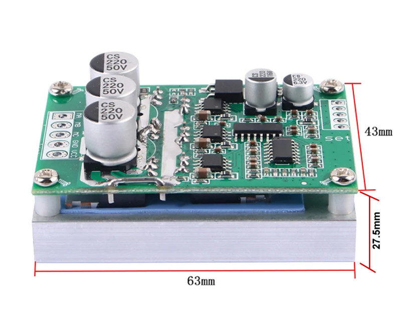 Soğutuculu 15A 36V DC 500W Fırçasız Motor Sürücü