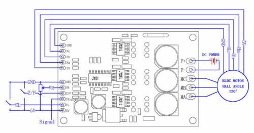 15A 36V DC 500W Brushless Motor Driver