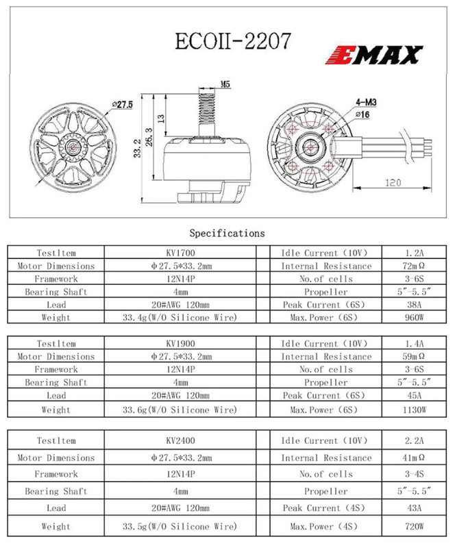 EMAX ECO II 2207 2400KV Brushless Motor