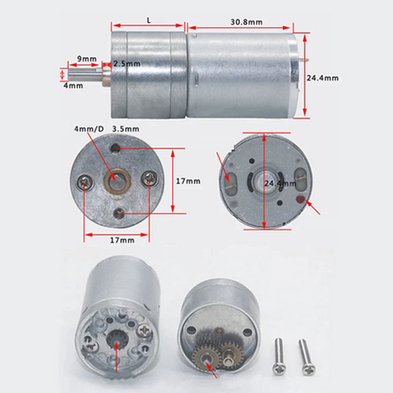 12V 5Rpm JGA25-370 Gear Reducer DC Motor