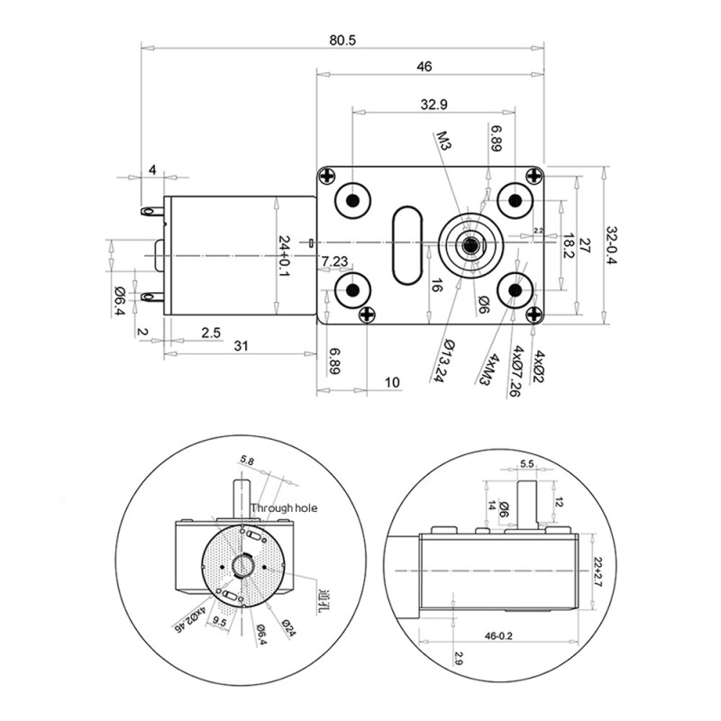12V 5Rpm JGY370 Redüktörlü DC Motor