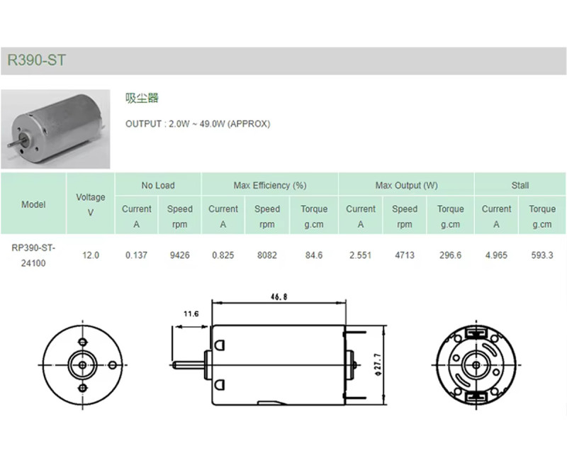 RP390-ST/24100 Dc Motor