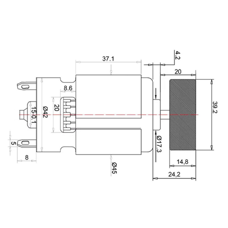 RS775 DC 12V Vibration Motor 8000rpm