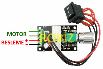 3A 28V DC Motor Speed Control Circuit with Switch