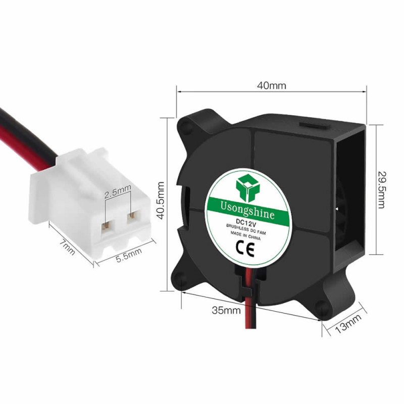 DC 12V 40x40mm Blower Fan