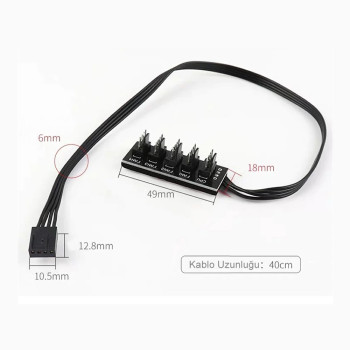 40cm 5-Way Fan Port Splitter