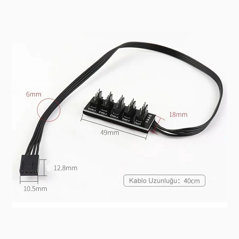 40cm 5-Way Fan Port Splitter