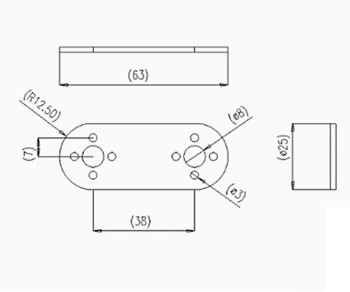 Servo Bracket Flat 25mm x 63mm