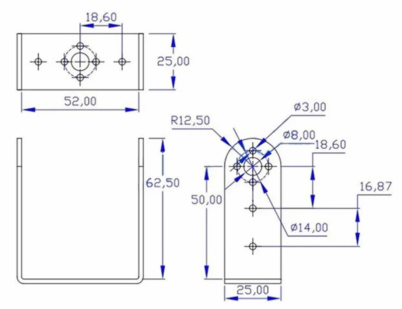 Long U Servo Bracket