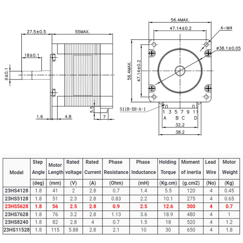 23HS5628 Nema 23 Stepper Motor