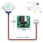 12V 28BYJ48 Step Motor + ULN2003A Sürücü Kartı