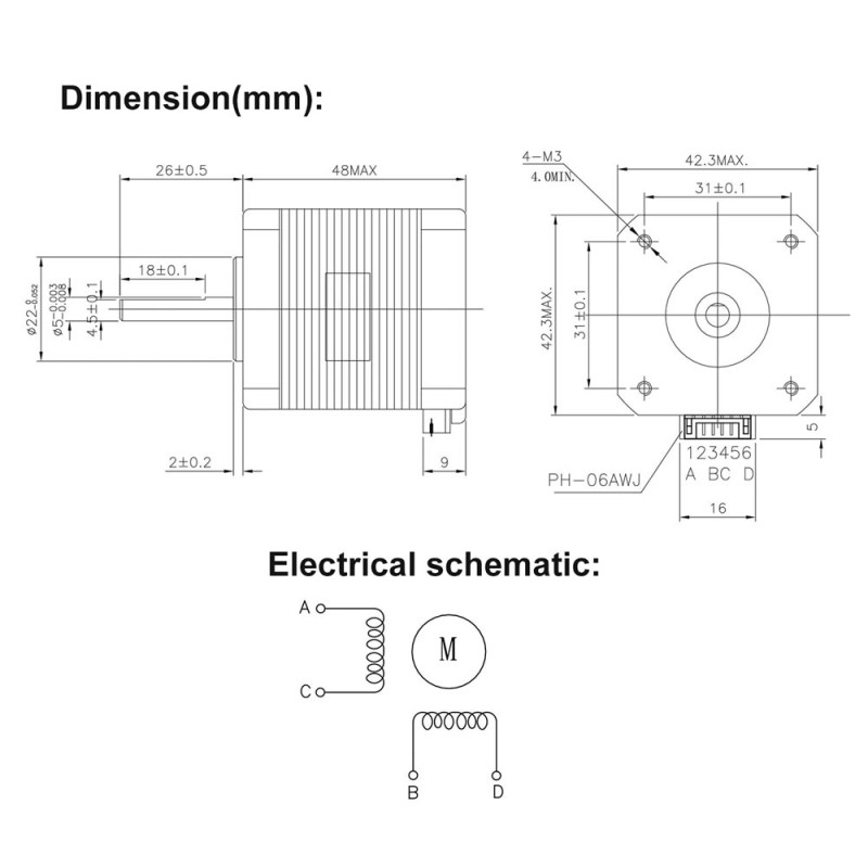 17HS8401 Nema 17 Stepper Motor