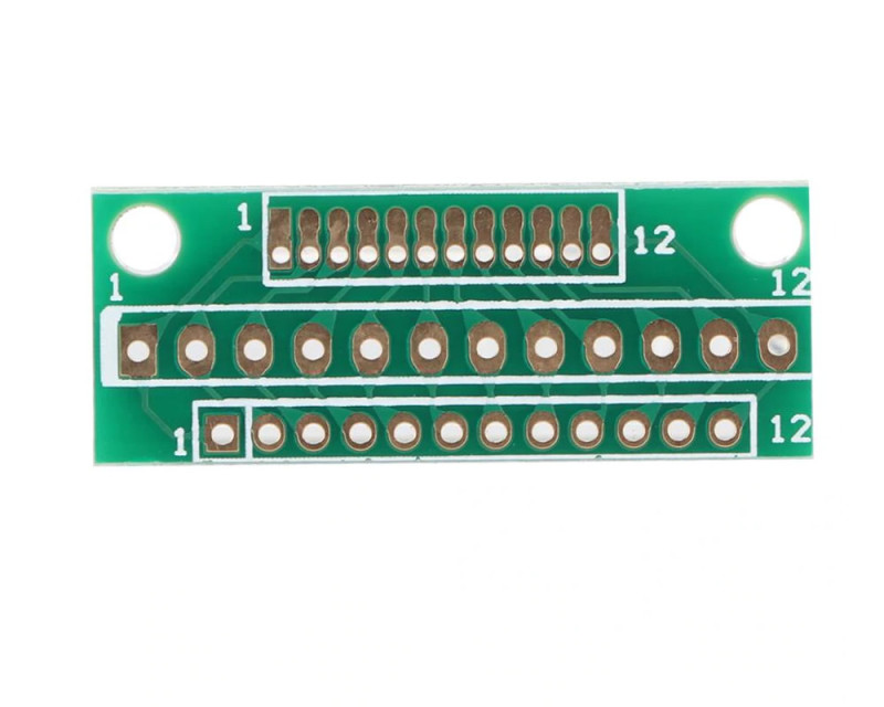 12 Pin 1.27mm - 2mm to 2.54mm Converter PCB