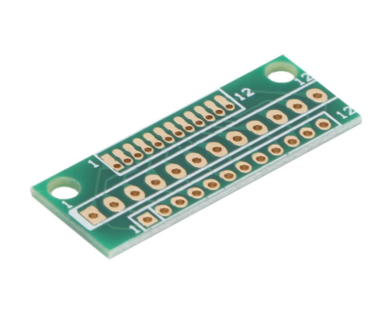 12 Pin 1.27mm - 2mm to 2.54mm Converter PCB