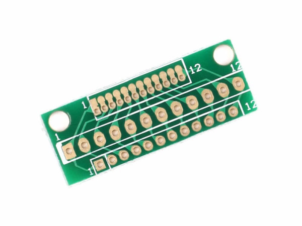 12 Pin 1.27mm - 2mm to 2.54mm Converter PCB