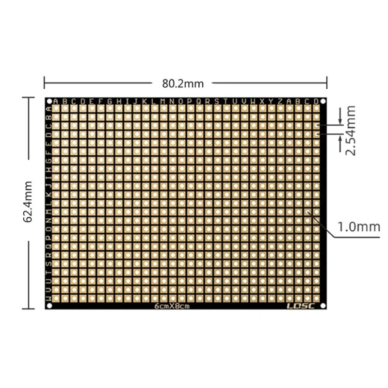 6x8cm Esnek Çift Yüz Pertenaks Pcb