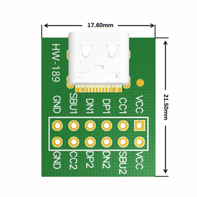 Usb Type C to Dip Pcb 12 Pin
