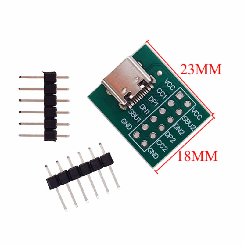 Usb Type C to Dip Pcb 12 Pin
