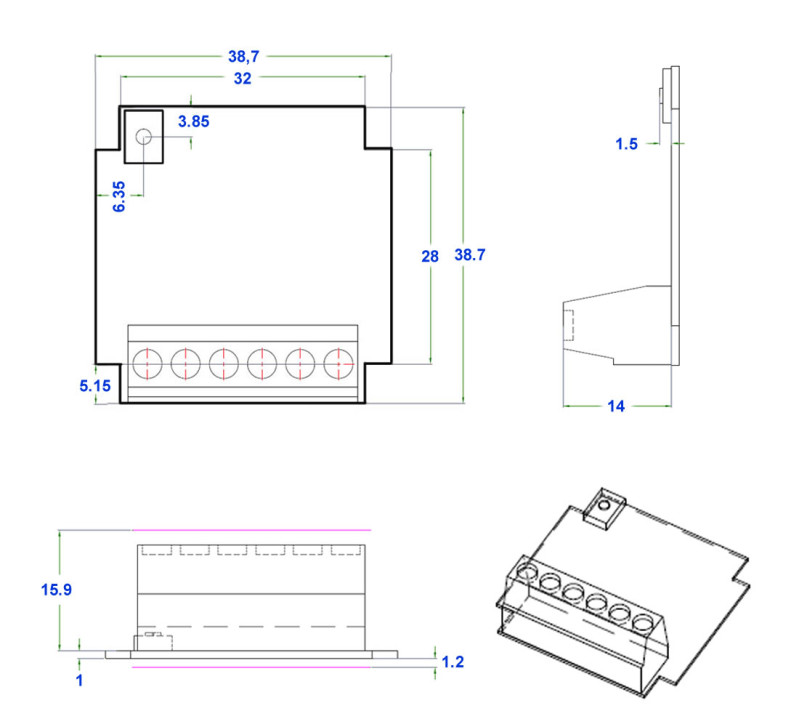 43x43x20mm Plastic Box
