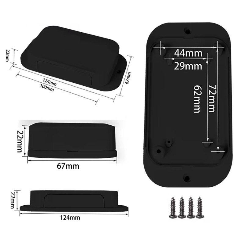 AK-W-67 100x67x22mm Plastic Enclosure Black