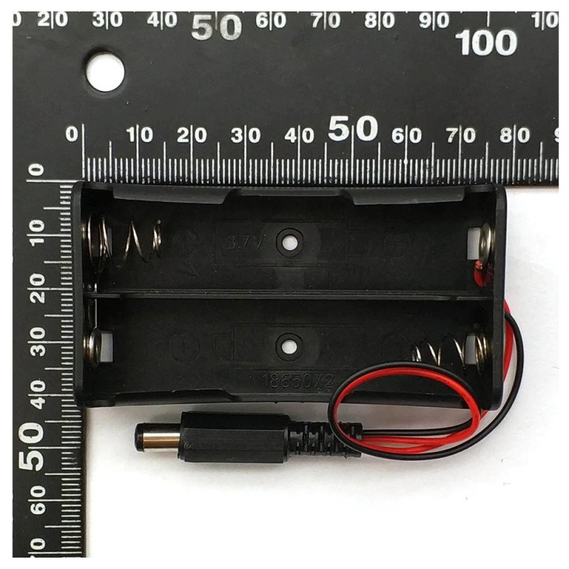 18650 Battery Holder 2 Slot with Adapter Socket