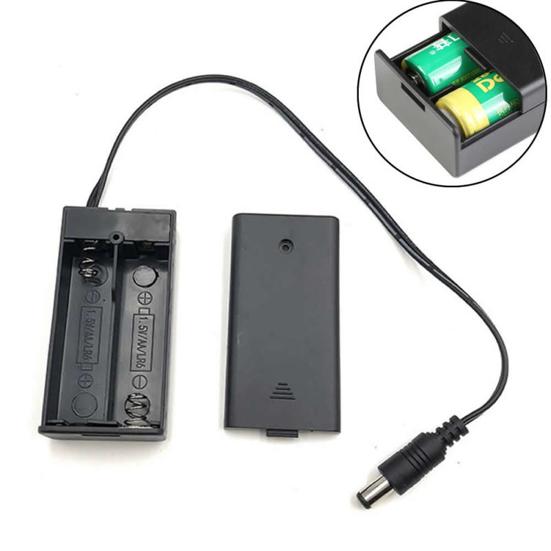 18650 Dual Battery Box With Adapter Socket