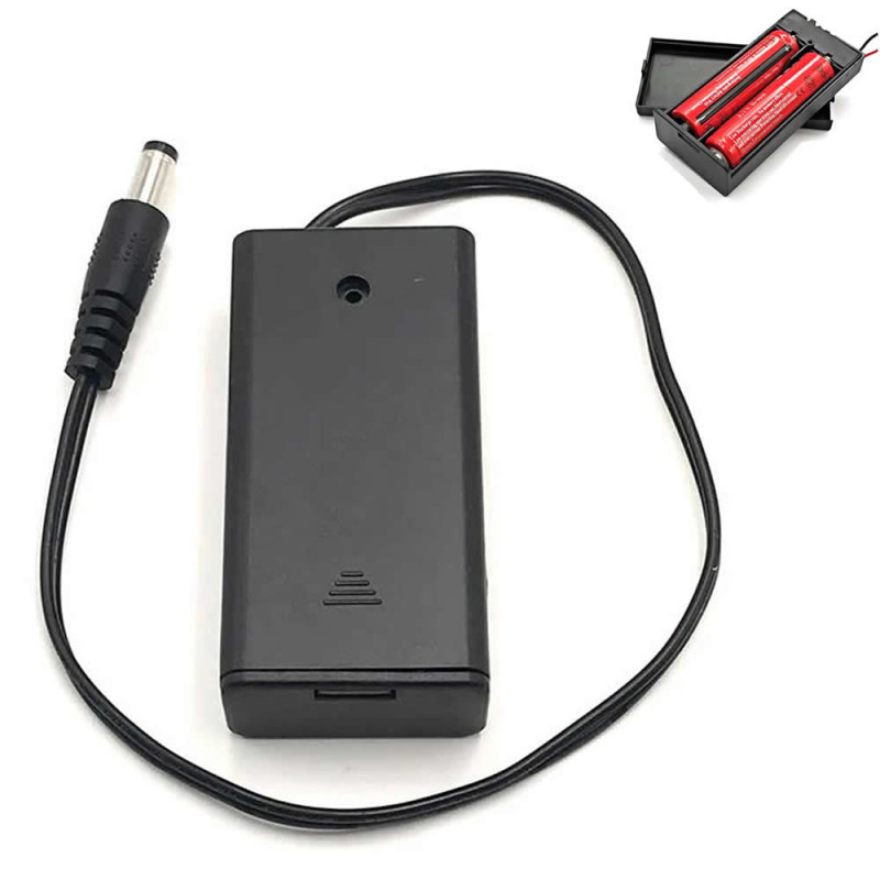 18650 Dual Battery Box With Adapter Socket