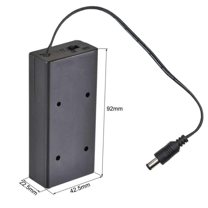 18650 Dual Battery Box With Adapter Socket