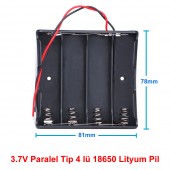 18650 2 Tel 4lü Pil Kutusu Paralel