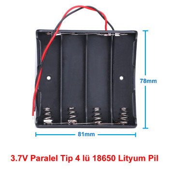 18650 2 Wire 4x Battery Box Parallel
