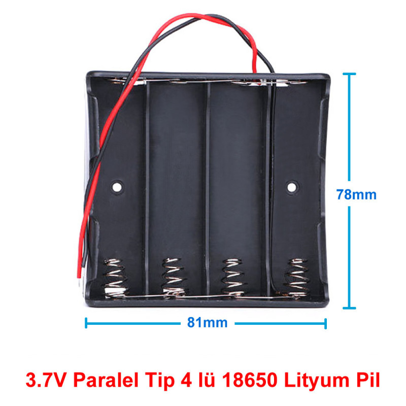 18650 2 Wire 4x Battery Box Parallel