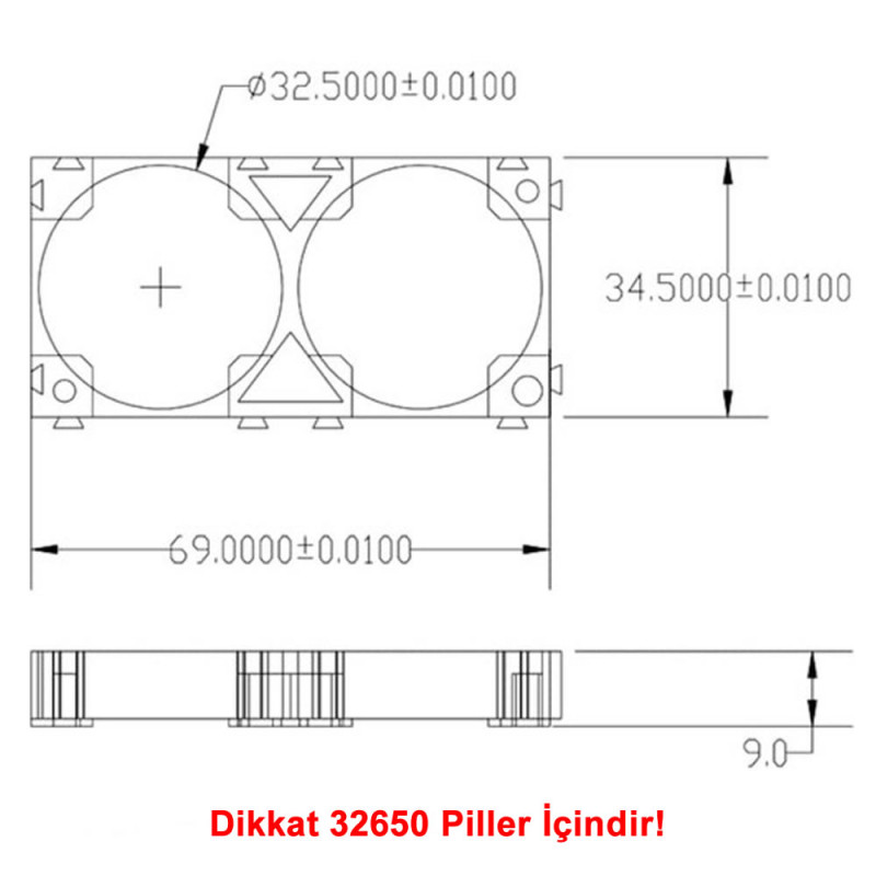 32650 Pil Tutucu 2x