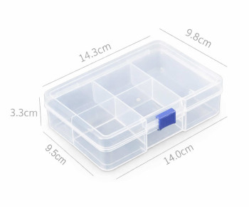 Plastic Component Box 140x95mm 5 Compartments