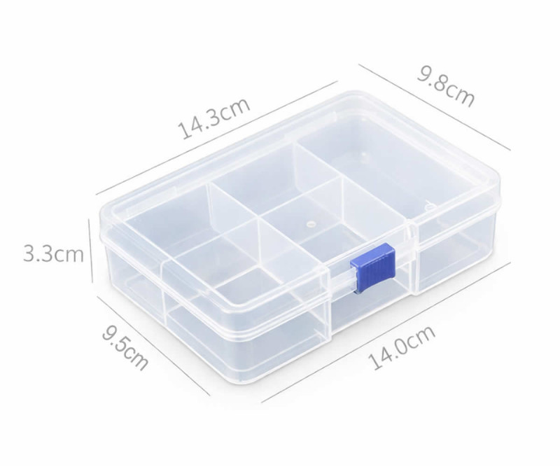 Plastic Component Box 140x95mm 5 Compartments
