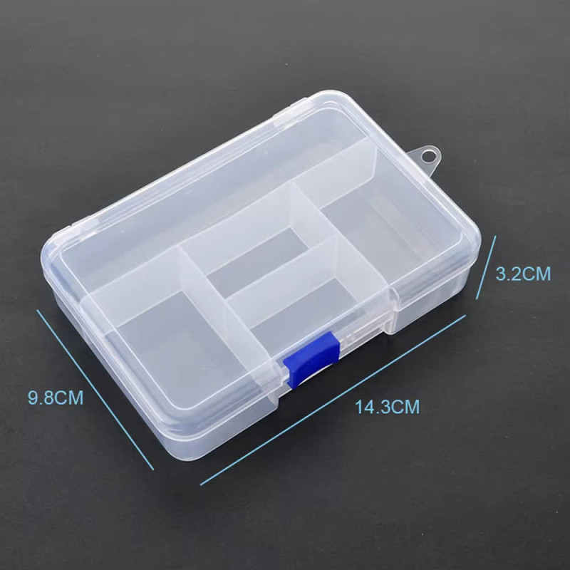 Plastic Component Box 140x95mm 5 Compartments