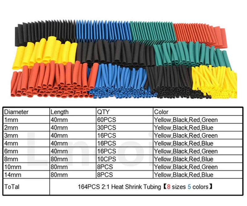 164 Piece Heat Shrink Tubing Set