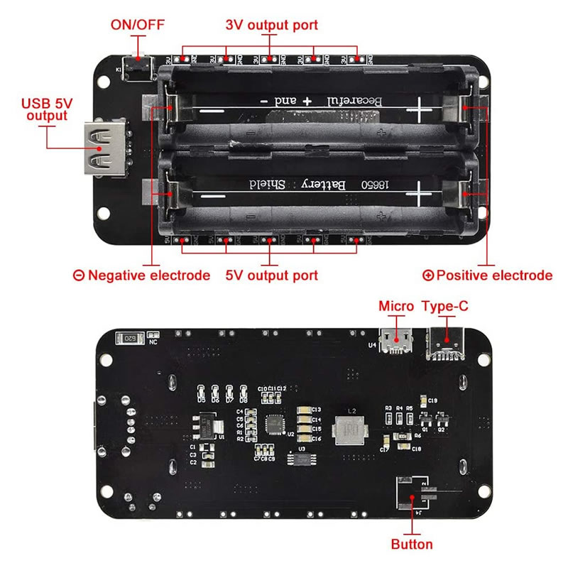 2x 18650 Battery Charge Board V8