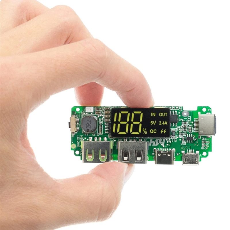Powerbank 5V 2.4A Display Green
