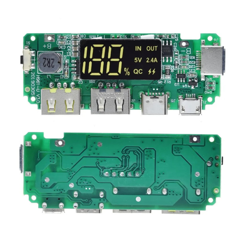 Powerbank 5V 2.4A Display Green