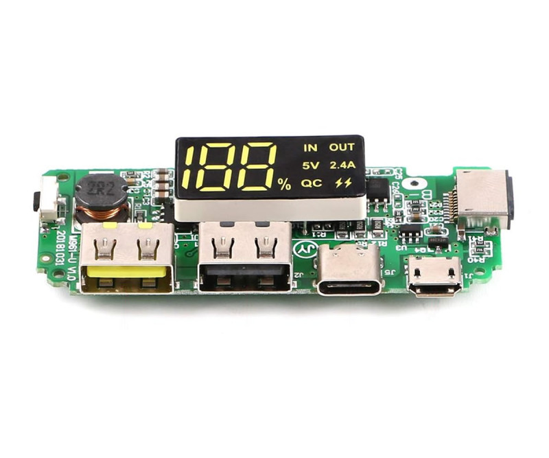 Powerbank 5V 2.4A Display Green