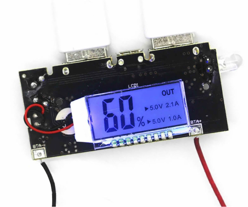 Powerbank 5V 2A With Screen Black