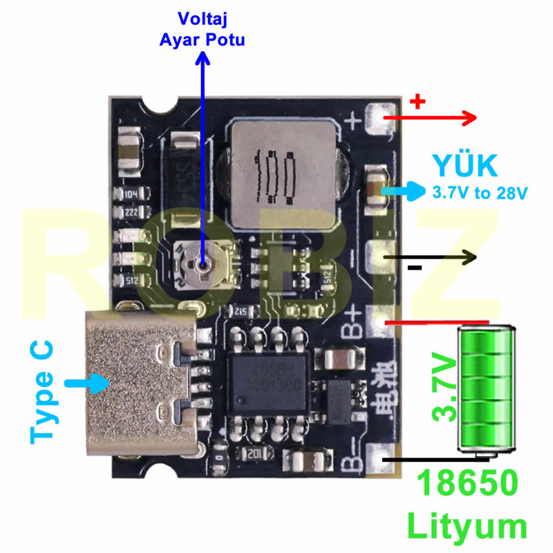Tp4056 Boost Type C Black