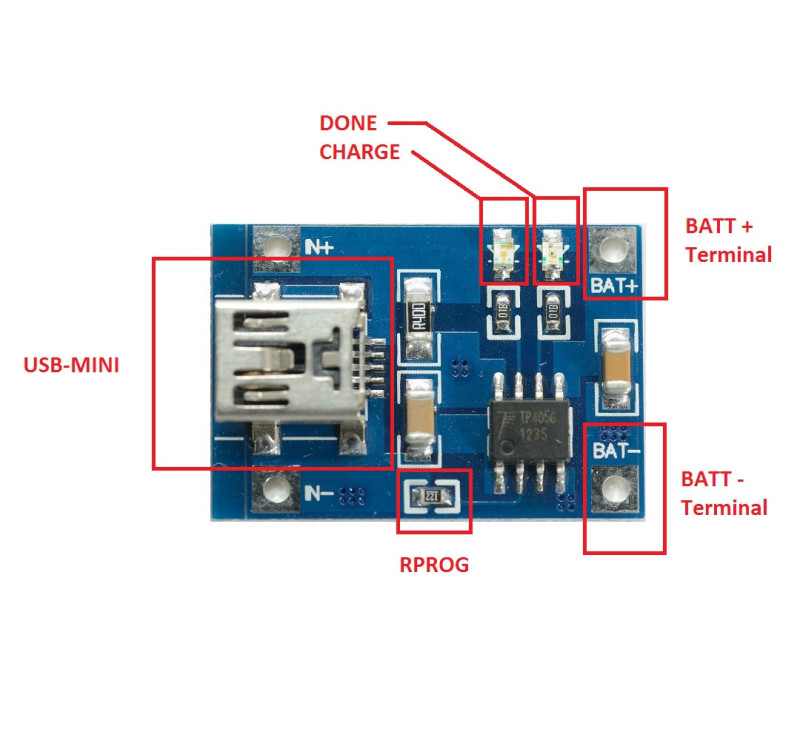TP4056 Lipo Charging Module Mini usb