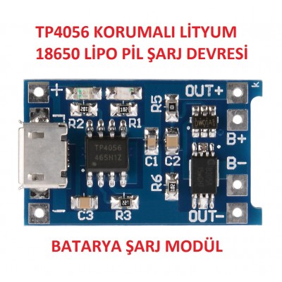 TP4056 3.7V Pil Şarj Micro usb