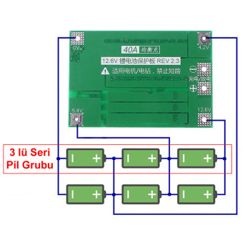 BMS 3S 40A Protection Board