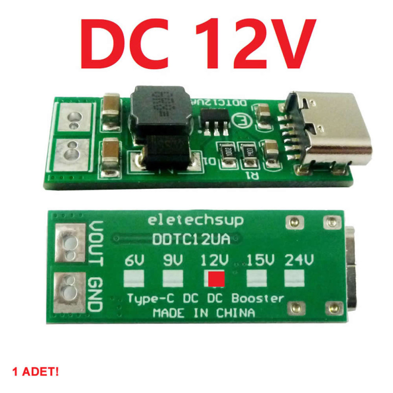 Type-C USB to 12V Boost Module