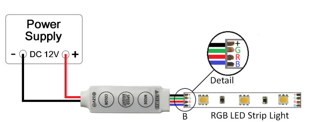 3 Button Rgb Led Dimmer